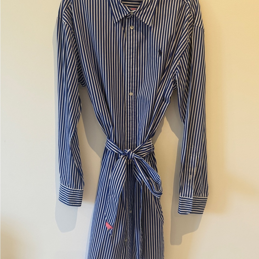 Polo Ralph Lauren Navy Striped Shirtdress - Picture 2 of 6